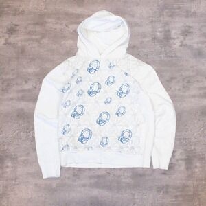 Y2K 00's Mex 40 Headphone All OVer Print AOP White Hoodie Sweater